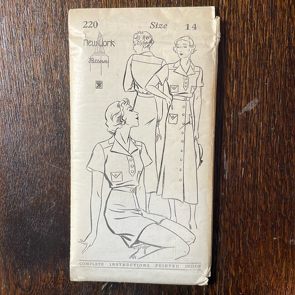 New York Pattern 220, size (year?) 14, bust 32, hips 34 blouse, skirt, shorts - Picture 1 of 7